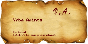 Vrba Aminta névjegykártya